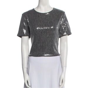 Christian Lacroix Silver Sequin Top